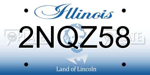 2NQZ58 Illinois License Plate