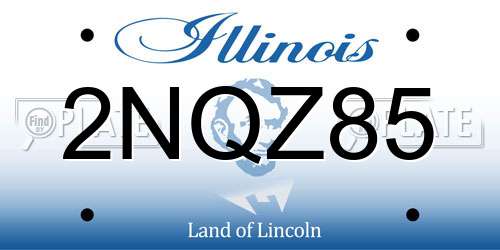 2NQZ85 Illinois License Plate
