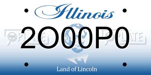 2O00P0 Illinois License Plate