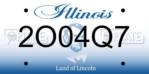 2O04Q7 Illinois License Plate