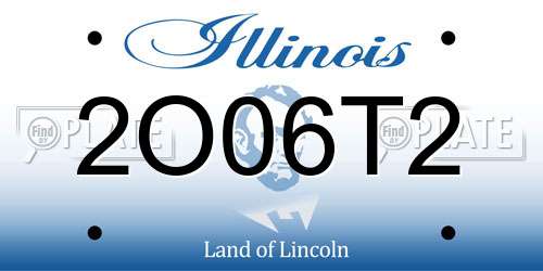 2O06T2 Illinois License Plate