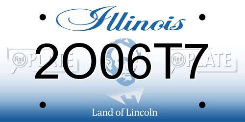 2O06T7 Illinois License Plate