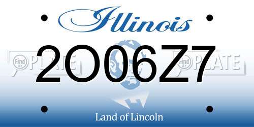 2O06Z7 Illinois License Plate