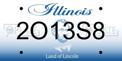2O13S8 Illinois License Plate