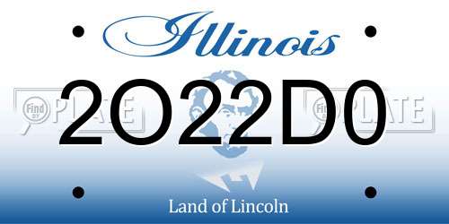 2O22D0 Illinois License Plate
