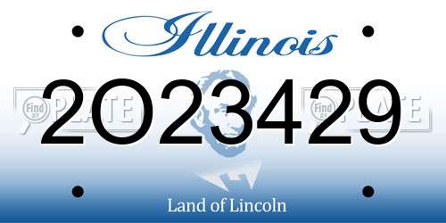 2O23429 Illinois License Plate