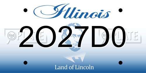 2O27D0 Illinois License Plate