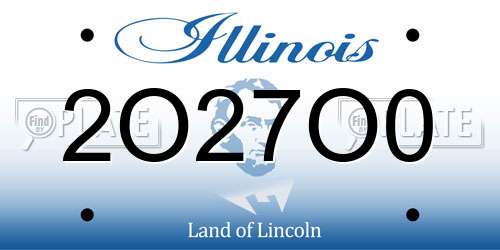 2O27O0 Illinois License Plate