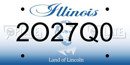 2O27Q0 Illinois License Plate