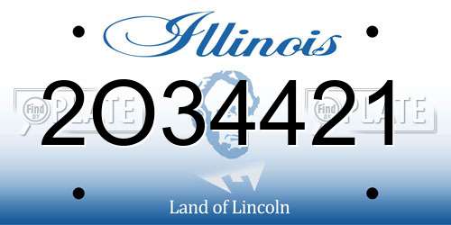 2O34421 Illinois License Plate