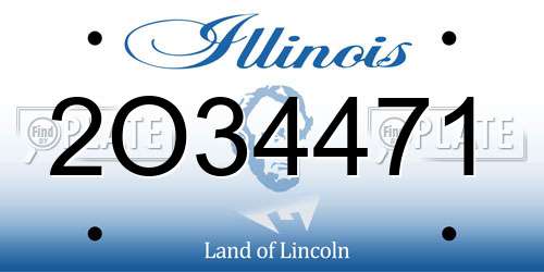 2O34471 Illinois License Plate