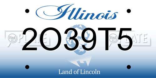 2O39T5 Illinois License Plate