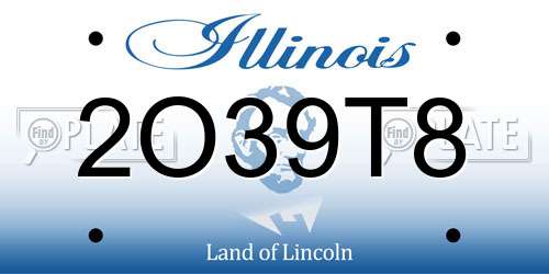 2O39T8 Illinois License Plate