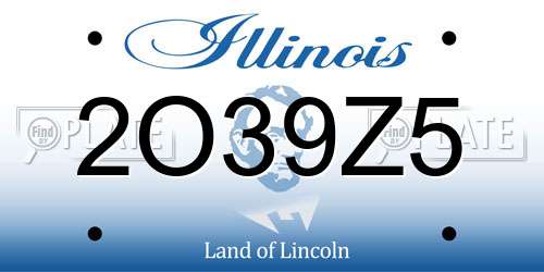 2O39Z5 Illinois License Plate