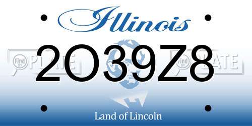2O39Z8 Illinois License Plate