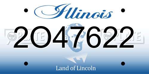 2O47622 Illinois License Plate