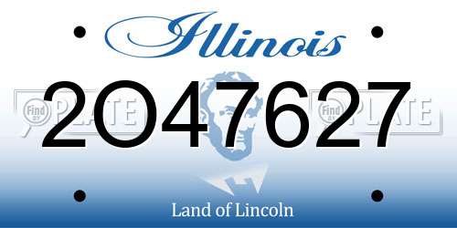 2O47627 Illinois License Plate