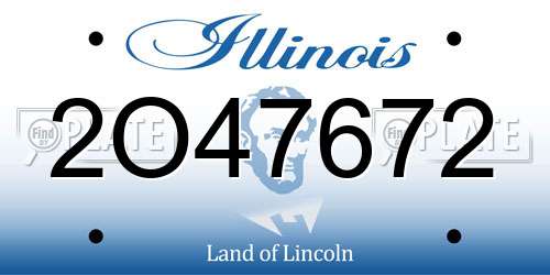 2O47672 Illinois License Plate