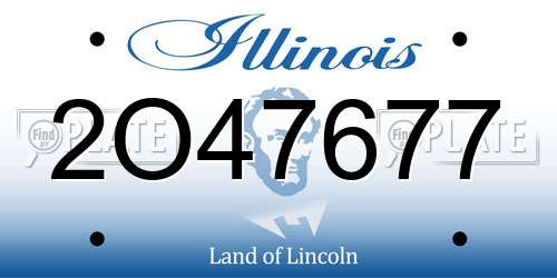 2O47677 Illinois License Plate