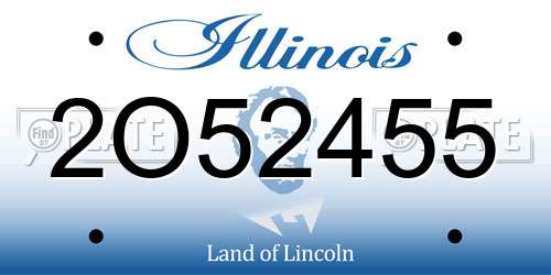 2O52455 Illinois License Plate