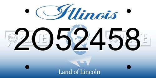 2O52458 Illinois License Plate