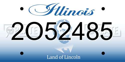 2O52485 Illinois License Plate