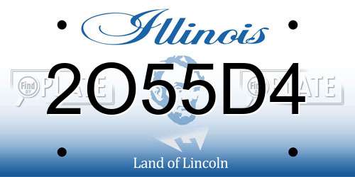 2O55D4 Illinois License Plate