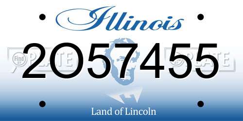 2O57455 Illinois License Plate