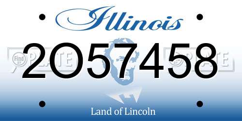 2O57458 Illinois License Plate