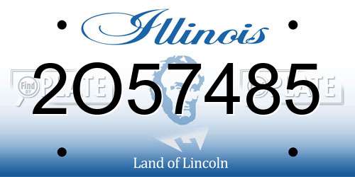 2O57485 Illinois License Plate