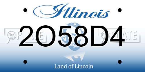 2O58D4 Illinois License Plate