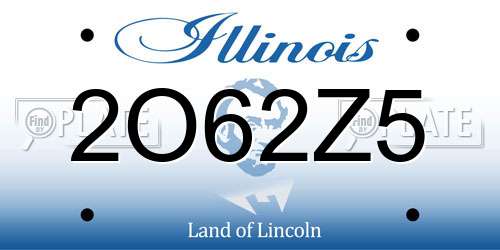 2O62Z5 Illinois License Plate
