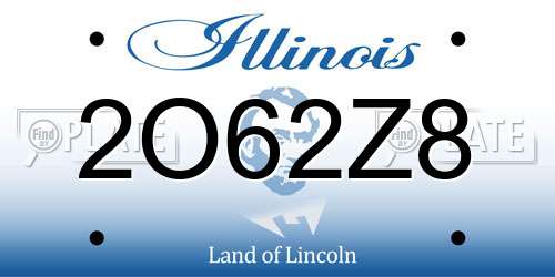 2O62Z8 Illinois License Plate