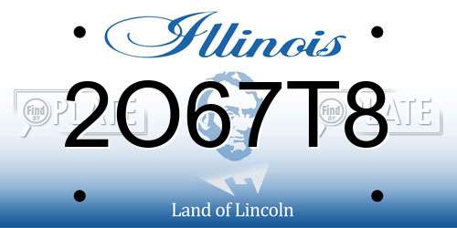 2O67T8 Illinois License Plate