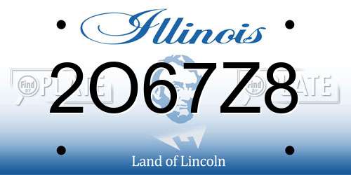2O67Z8 Illinois License Plate