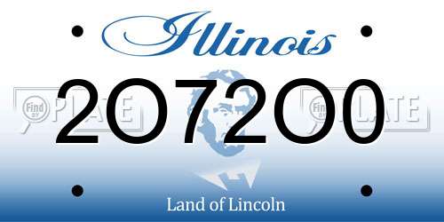 2O72O0 Illinois License Plate