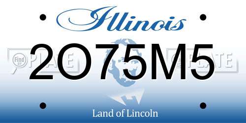 2O75M5 Illinois License Plate