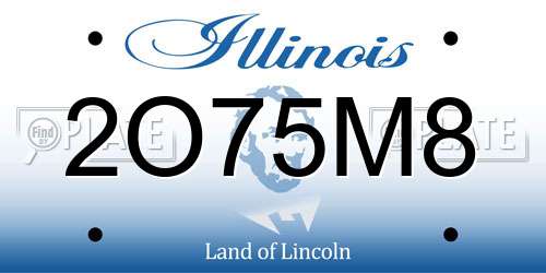2O75M8 Illinois License Plate