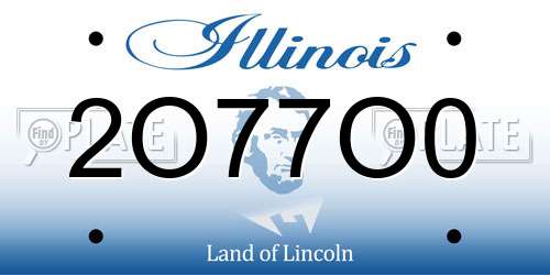2O77O0 Illinois License Plate