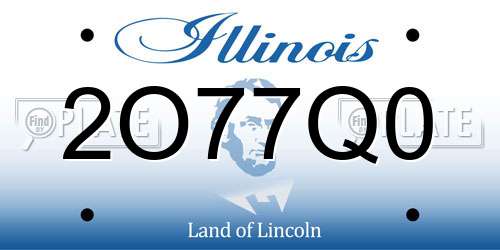 2O77Q0 Illinois License Plate