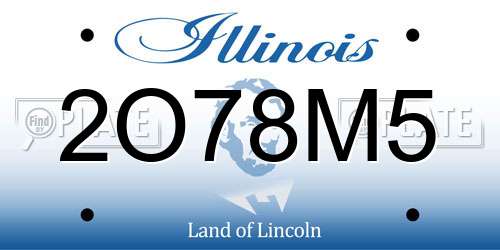 2O78M5 Illinois License Plate