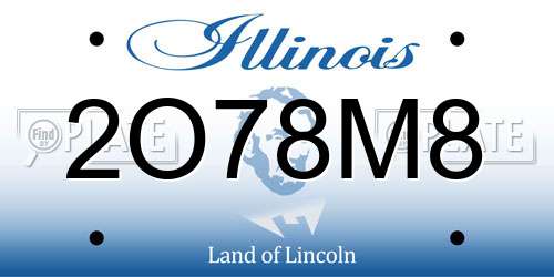2O78M8 Illinois License Plate