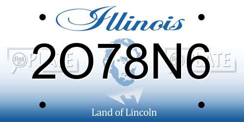 2O78N6 Illinois License Plate