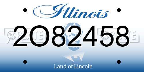 2O82458 Illinois License Plate