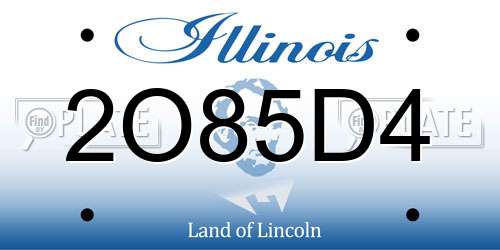 2O85D4 Illinois License Plate
