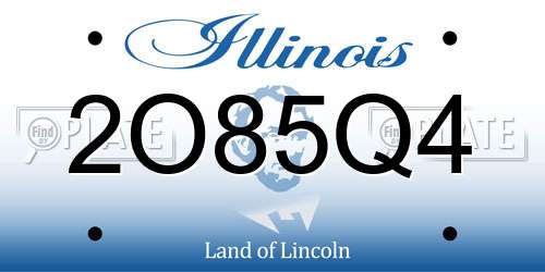 2O85Q4 Illinois License Plate