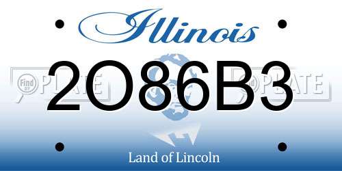 2O86B3 Illinois License Plate