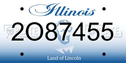 2O87455 Illinois License Plate