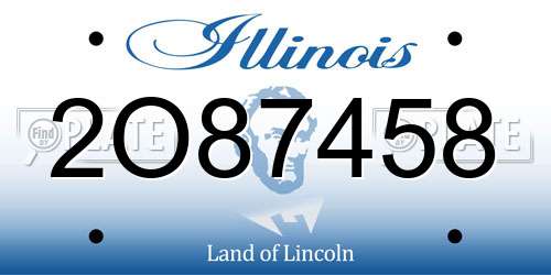 2O87458 Illinois License Plate