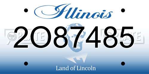 2O87485 Illinois License Plate